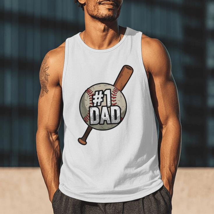 Vintage 1 Baseball Dad Daddy Father's Day Son And Daughter Men Tank Top