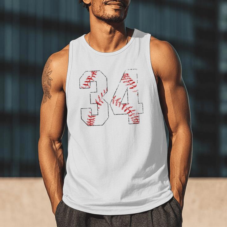 Vintage Distressed Baseball Number 34 Jersey Player Uniform Men Tank Top Vintage Distressed Baseball Number 34 Jersey Player Uniform Men Tank Top
