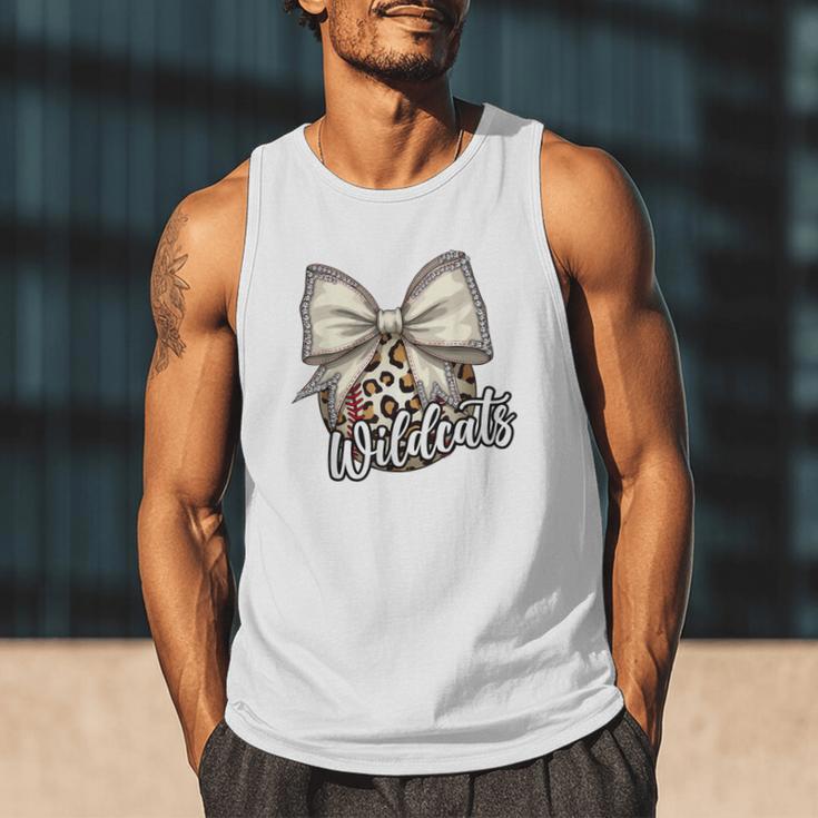 Wildcats Baseball Leopard Print Coquette Bow Mascot Game Day Men Tank Top Wildcats Baseball Leopard Print Coquette Bow Mascot Game Day Men Tank Top