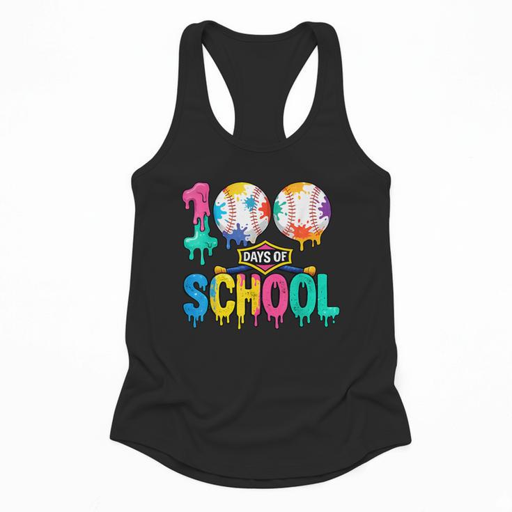 100 Days Of School Baseball Boys Kids Colorful 100th Day Flowy Tank