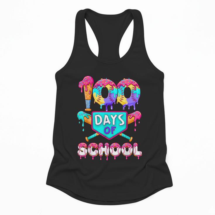 100 Days Of School Baseball Boys Kids Flowy Tank