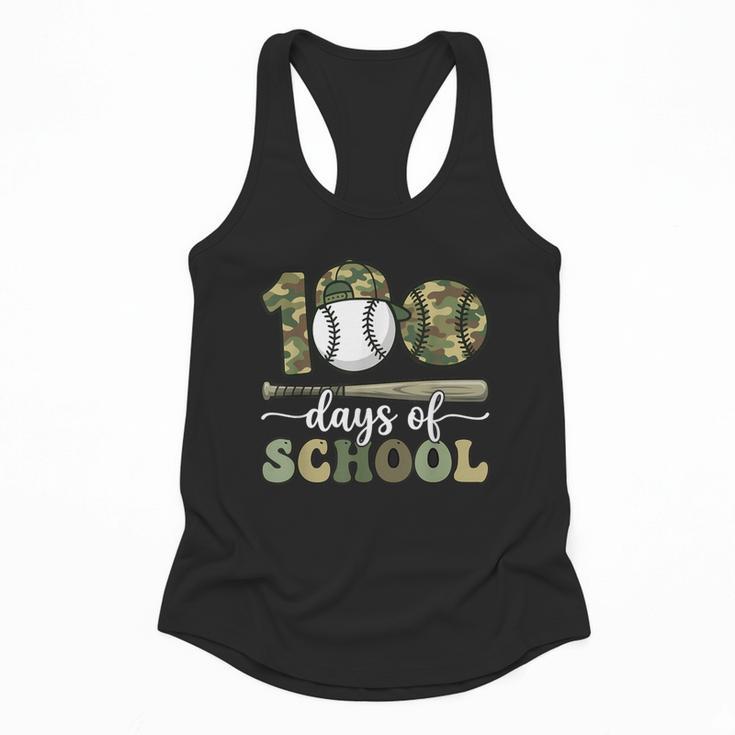 100 Days Of School Baseball Camo Art For Boys Kids Students Flowy Tank