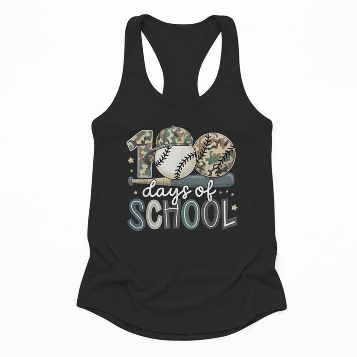 100 Days Of School Baseball Camo Camo Cap Boy School Flowy Tank