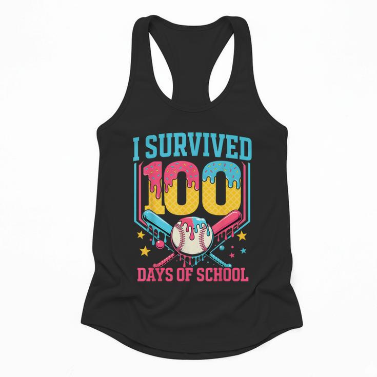 100 Days Of School Baseball Drip 100 Days Boy Girl Kids Flowy Tank