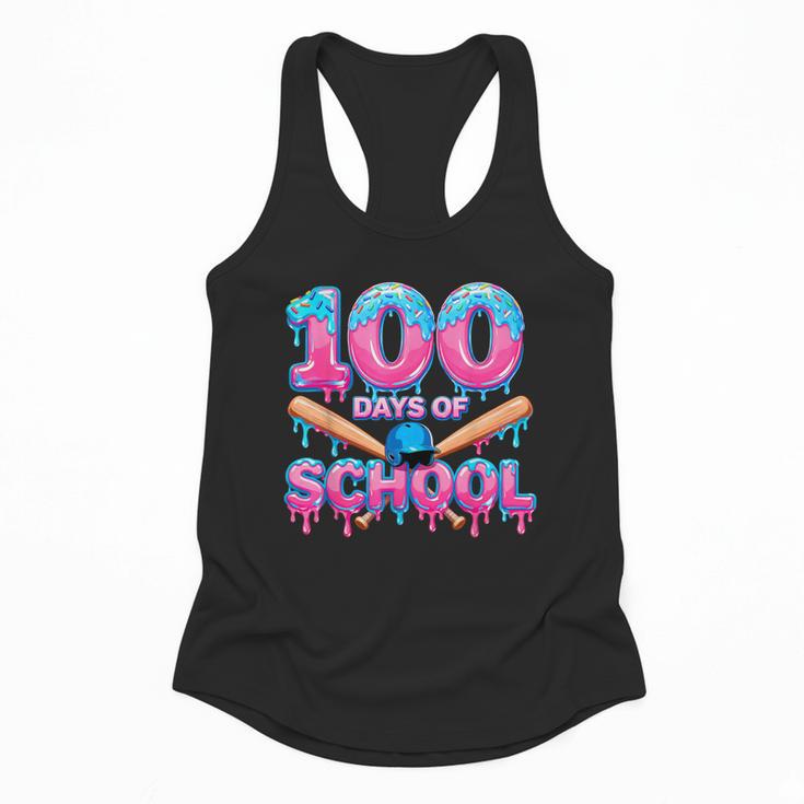 100 Days Of School Baseball Dripping Ice Cream 100th Day Flowy Tank