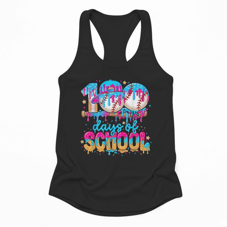 100 Days Of School Baseball Ice Cream For Boy Girl Kids Flowy Tank