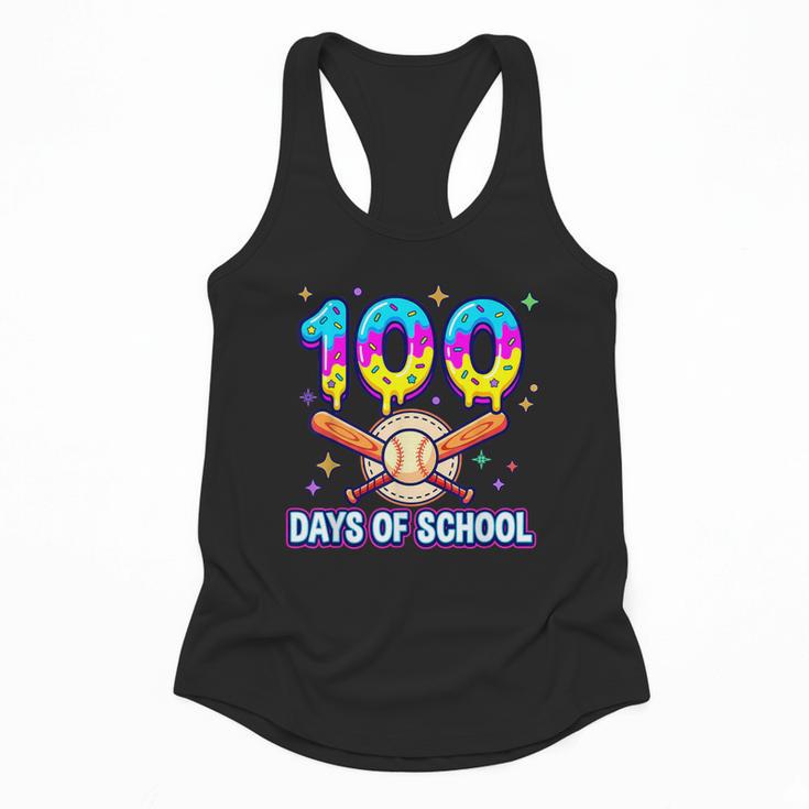 100 Days Of School Baseball Ice Cream Drip Kids Boys Teacher Flowy Tank