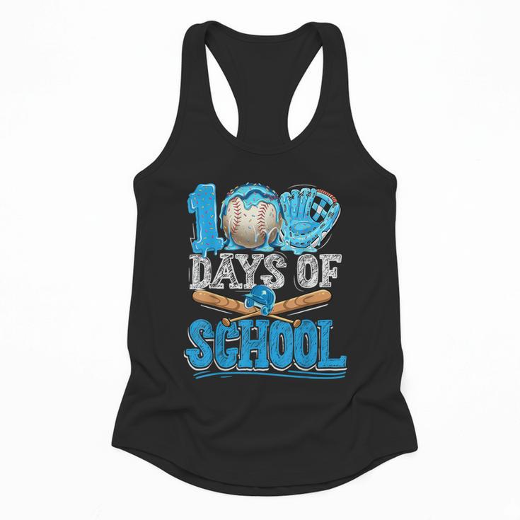 100 Days Of School Baseball Ice Cream Drip Student Kids Boys Flowy Tank