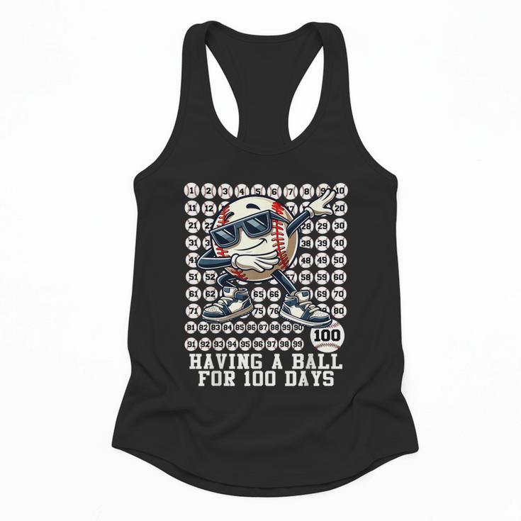 100 Days Of School Boys Dabbing Baseball 100th Day Of School Flowy Tank