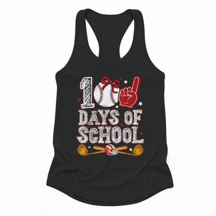 100 Days Of School Cute Bow Baseball Boy Girl Teacher Flowy Tank