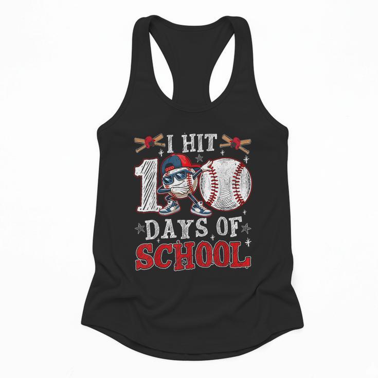 100 Days Of School Dabbing Baseball Hit Student Kids Boys Flowy Tank