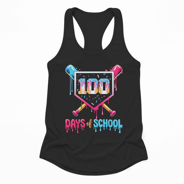 100 Days Of School Ice Cream Drip Baseball 100 Days Smarter Flowy Tank