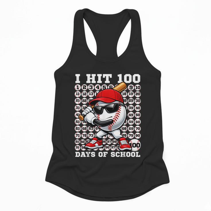 100 Days Of School Retro Baseball Sport For Boys Teachers Flowy Tank