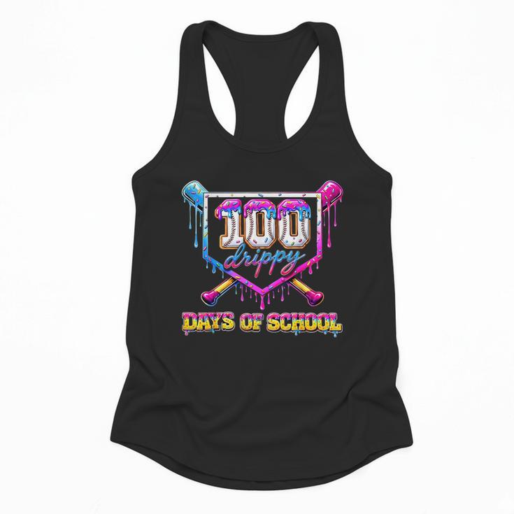 100 Drippy Days Of School Baseball For Boy Kids Flowy Tank