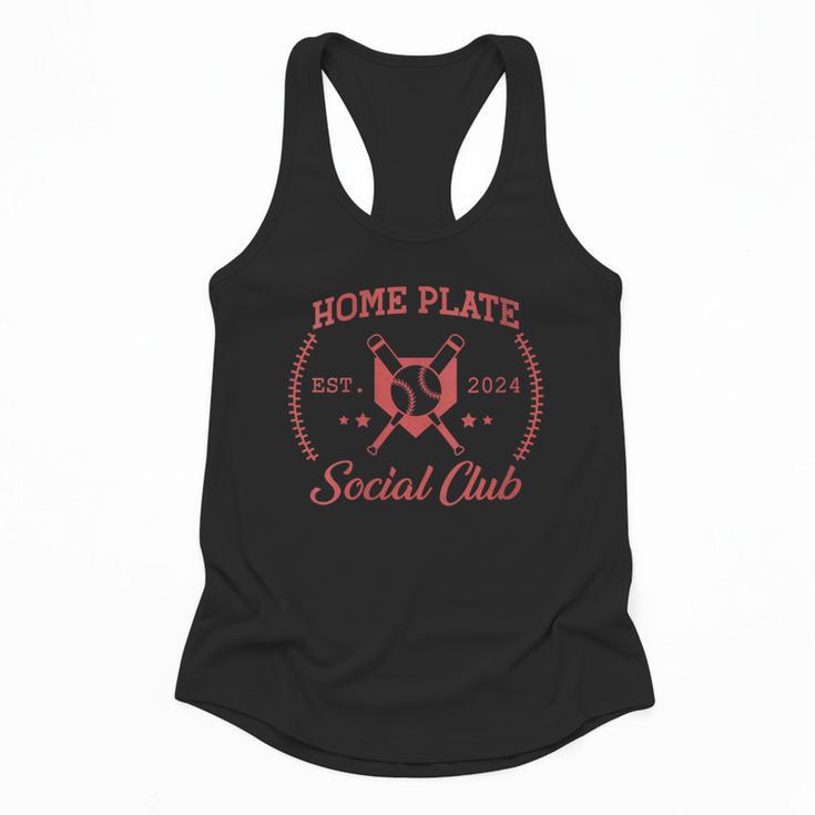 2024 Home Plate Social Club Softball Season Tee Baseball Mom Flowy Tank