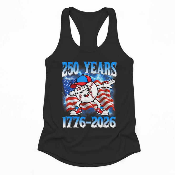 250 Years 1776 2026 250th Baseball American Flag 4th Of July Flowy Tank