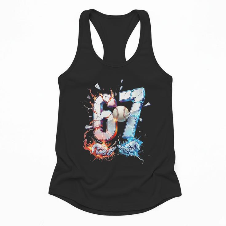6 7 Baseball Six Seven Meme 67 Hands Kids Men Women Flowy Tank
