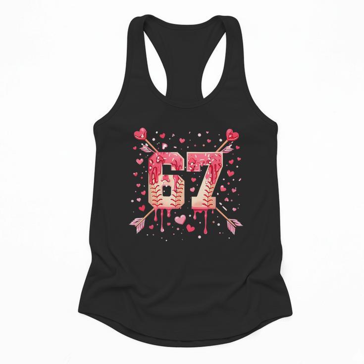 6 7 Melting Number Arrow Baseball Drip Valentine's Day Flowy Tank