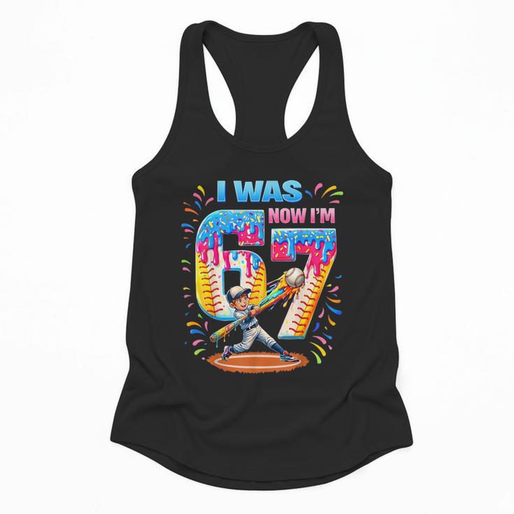 I Was 6 Now I'm 7 Baseball Birthday Boy For Teens Kids Flowy Tank