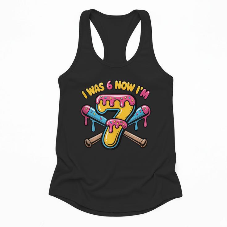 I Was 6 Now I'm 7 Dripping Ice Cream Baseball 67 Drip Flowy Tank