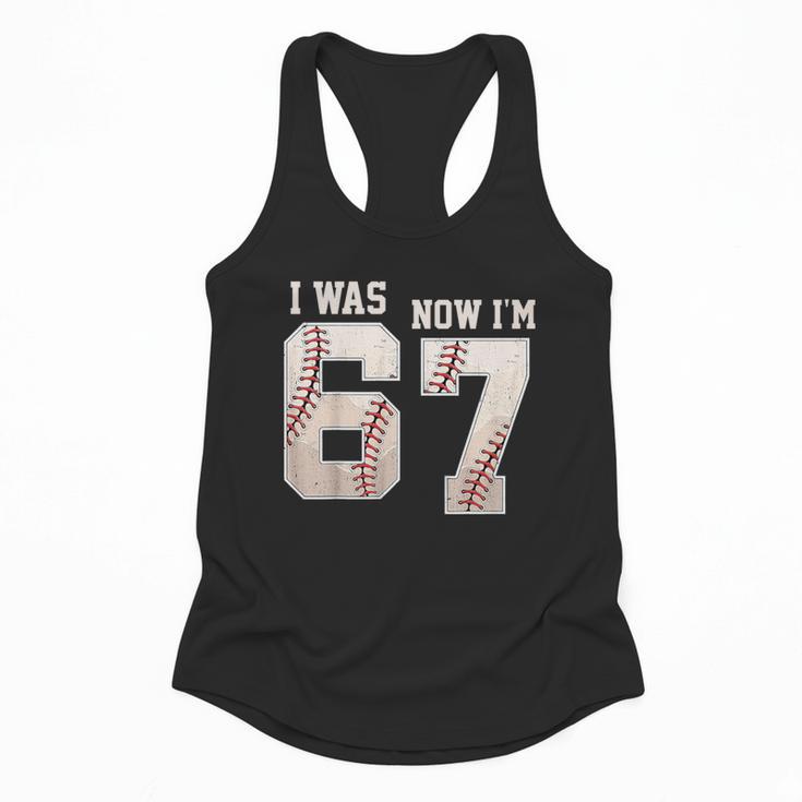 I Was 6 Now I'm 7 Year Old Birthday 67 Meme Baseball Bday Flowy Tank