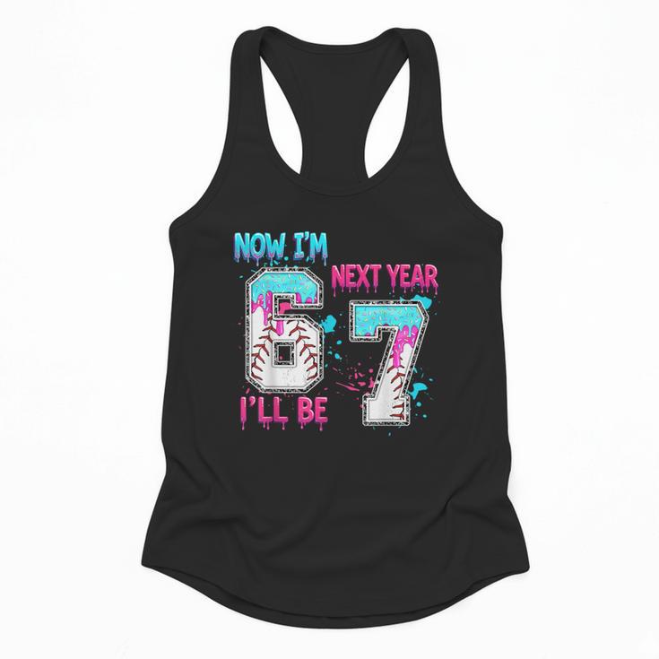 Now Im 6 Next Year I'Ll Be 7 Baseball Ice Cream Drip 67 Meme Flowy Tank
