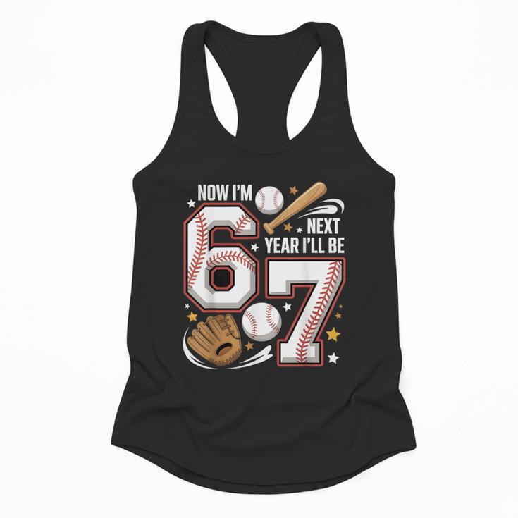 6 Year Old Birthday 67 Trend Baseball Now I’m 6 Next Year 7 Flowy Tank