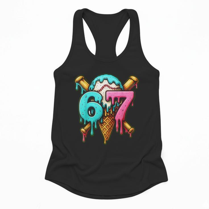 67 Baseball Ice Cream Drip Kids Flowy Tank