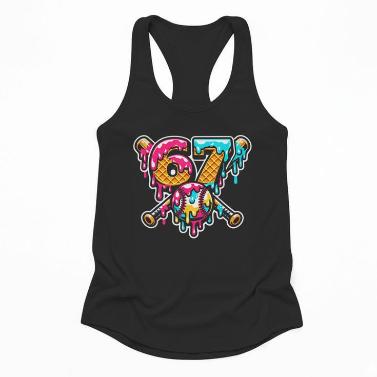 67 Baseball Ice Cream Drip Number Flowy Tank