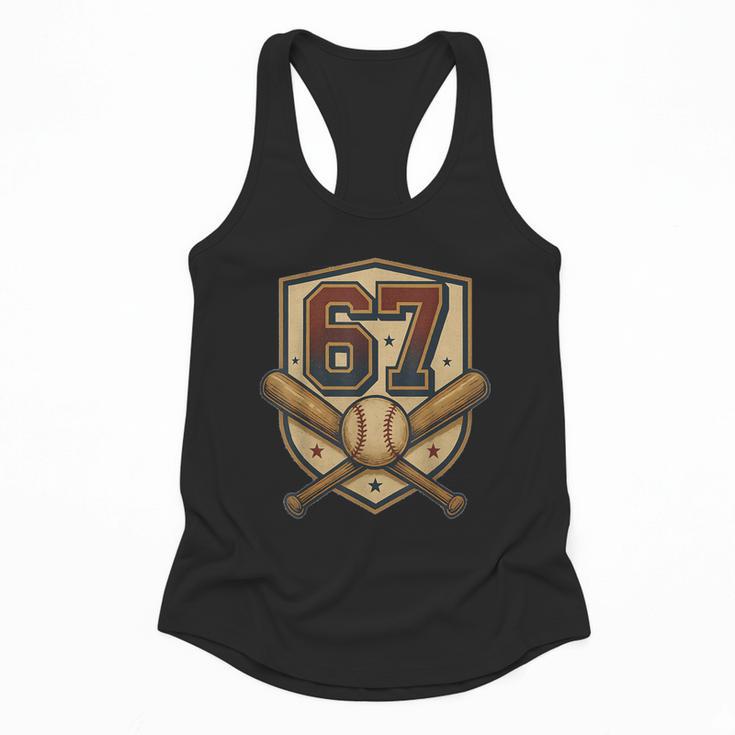 67 Baseball Meme Vintage Sports Crest Retro 67 Player Flowy Tank