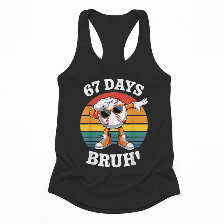67 Days Of School Bruh Teacher Kids Dabbing Baseball Flowy Tank