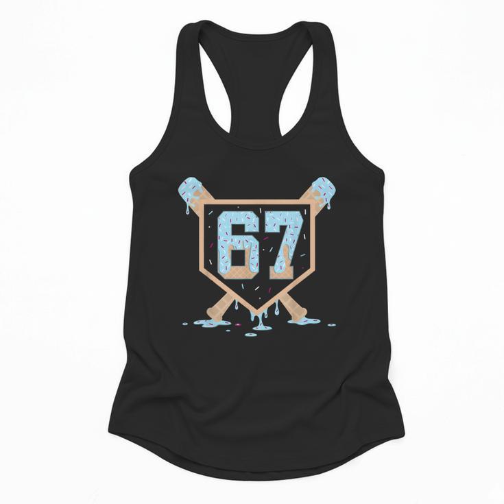67 Ice Cream Drip Baseball Meme Six Seven Gen Alpha Flowy Tank