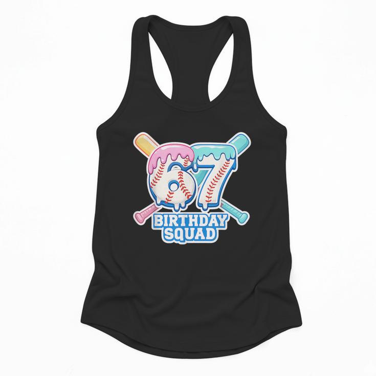 67th Birthday Squad Baseball Ice Cream Drip Birthday Squad Flowy Tank