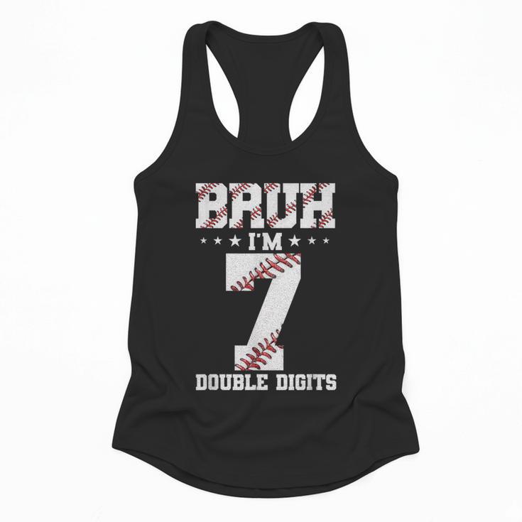 7th Birthday Baseball Bruh I'm 7 Double Digits 7 Years Old Flowy Tank