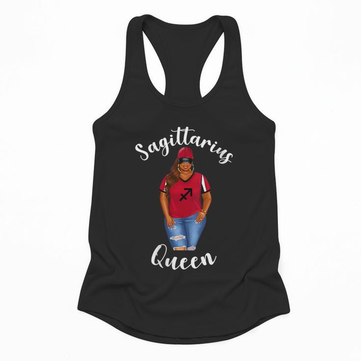 African American Baseball Mom Sagittarius Queen Zodiac Sign Flowy Tank