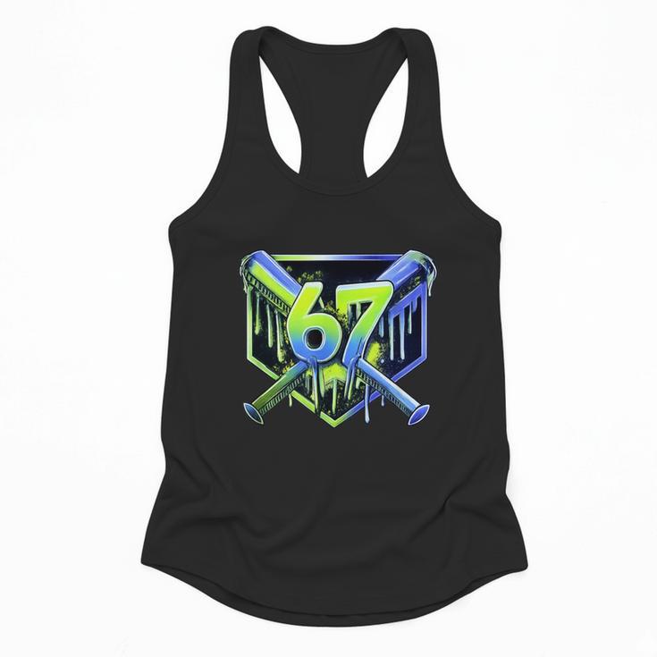 Awesome 67 Baseball Drip Effect Baseball 6-7 Meme Graphic Flowy Tank
