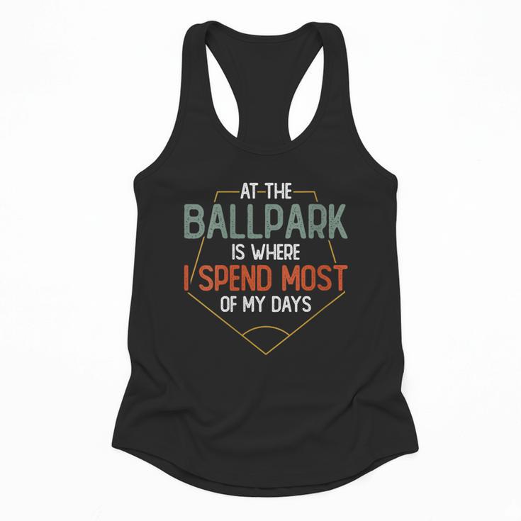 At Ballpark Is Where I Spend Most Of My Days Baseball Mom Flowy Tank