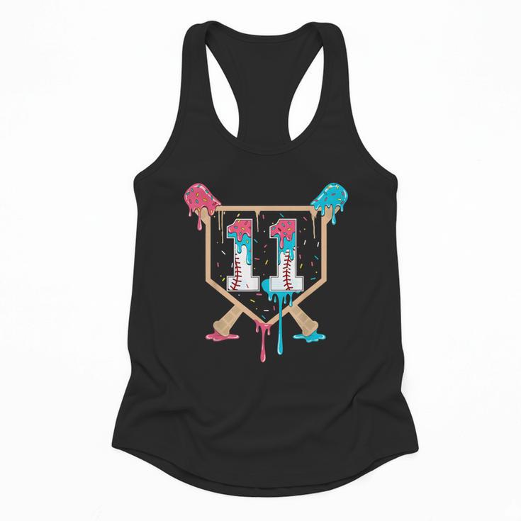Baseball 11 Year Old Ice Cream Drip 11th Birthday Boy Player Flowy Tank