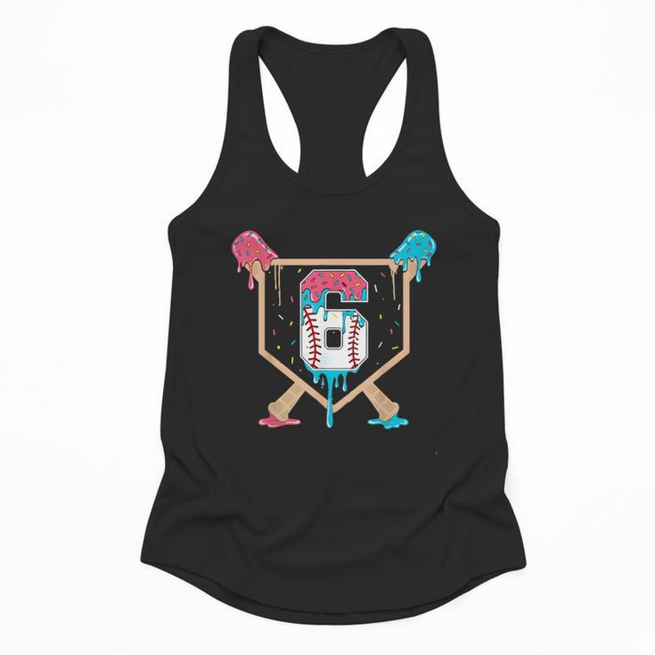 Baseball 6 Year Old Ice Cream Drip 6th Birthday Boys Player Flowy Tank