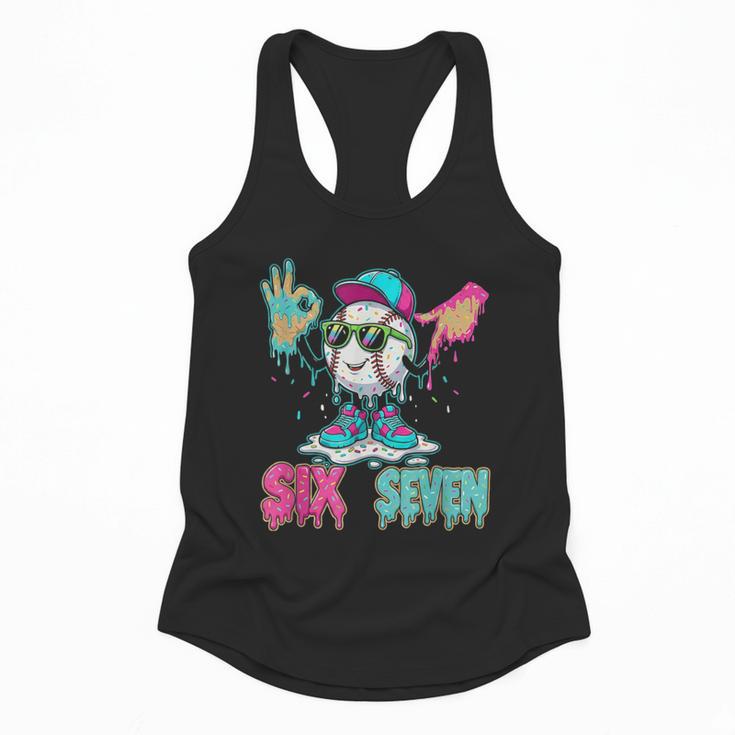 Baseball 67 Drip Six Seven Hand Signs Ice Cream Meme Flowy Tank