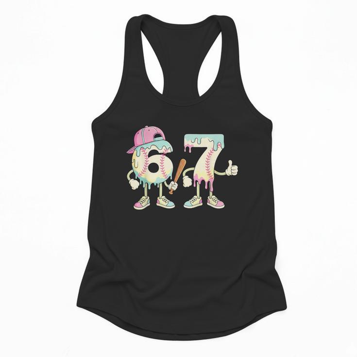 Baseball 67 Dripping Six Seven Drip Meme Ice Cream Boy Flowy Tank