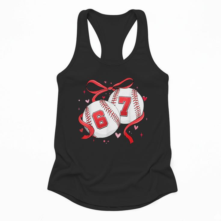 Baseball 67 Six Seven Gen Alpha Meme Valentine's Day Flowy Tank
