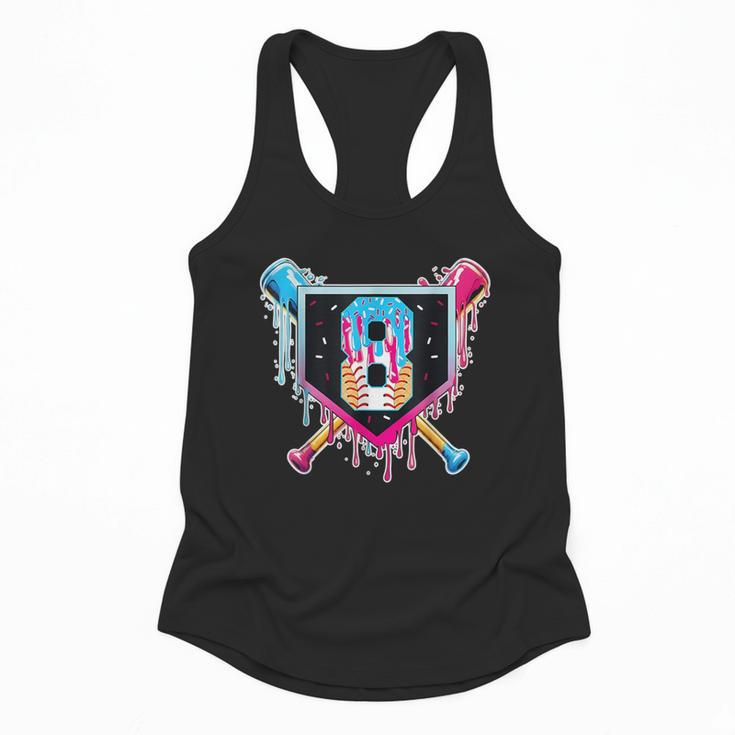 Baseball 8 Year Old Boy Ice Cream Drip 8th Birthday Player Flowy Tank