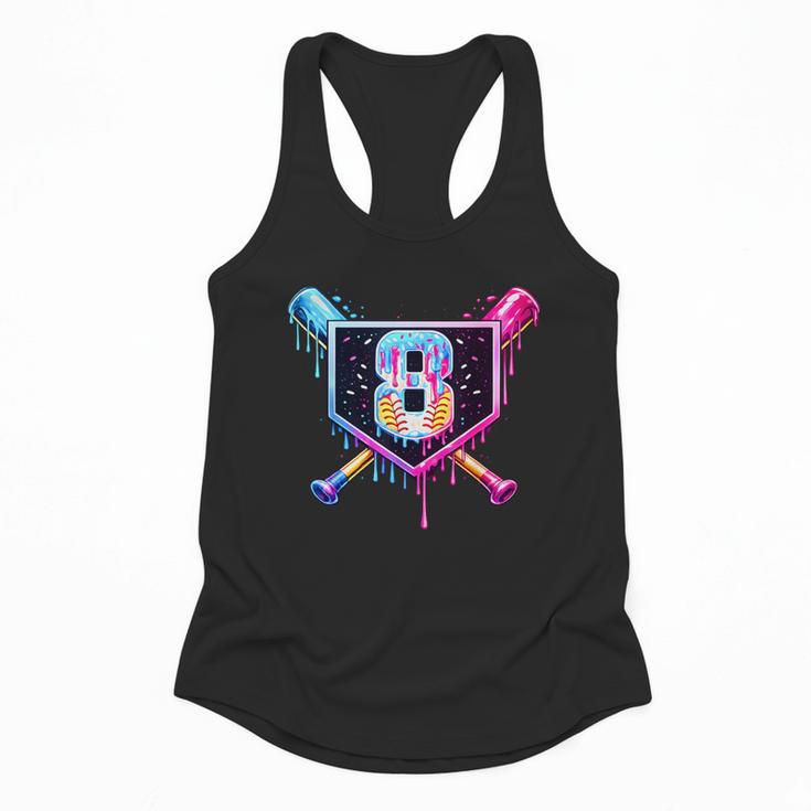 Baseball 8 Year Old Ice Cream Drip 8th Birthday Party Flowy Tank