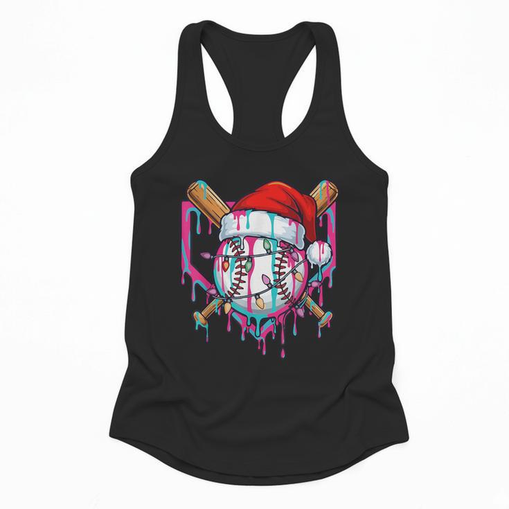Baseball Christmas Santa Hat Baseball Christmas Drip Flowy Tank