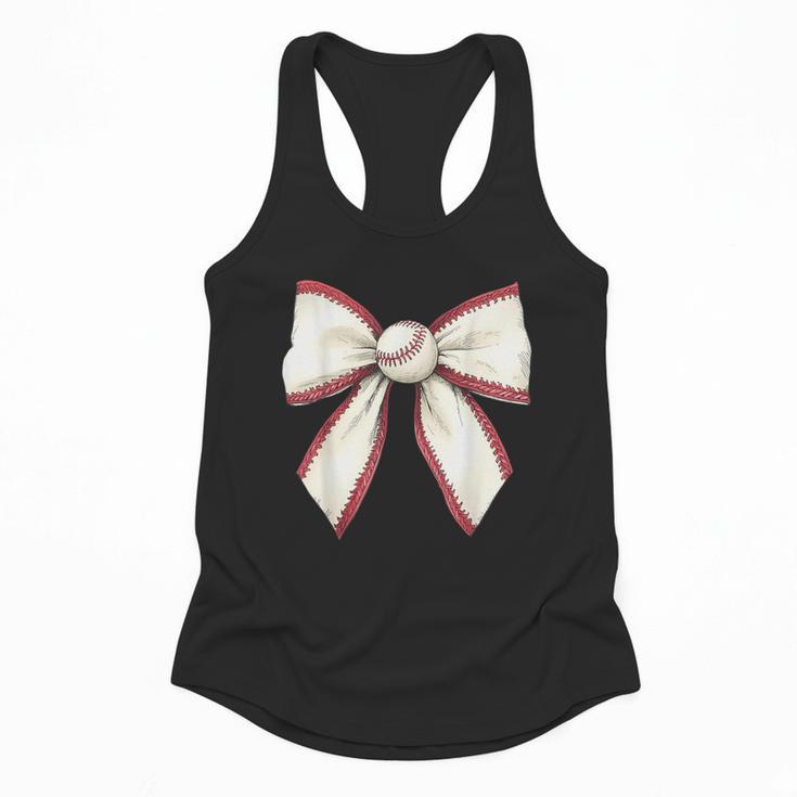 Baseball Coquette Bow Cute Baseball Game Flowy Tank