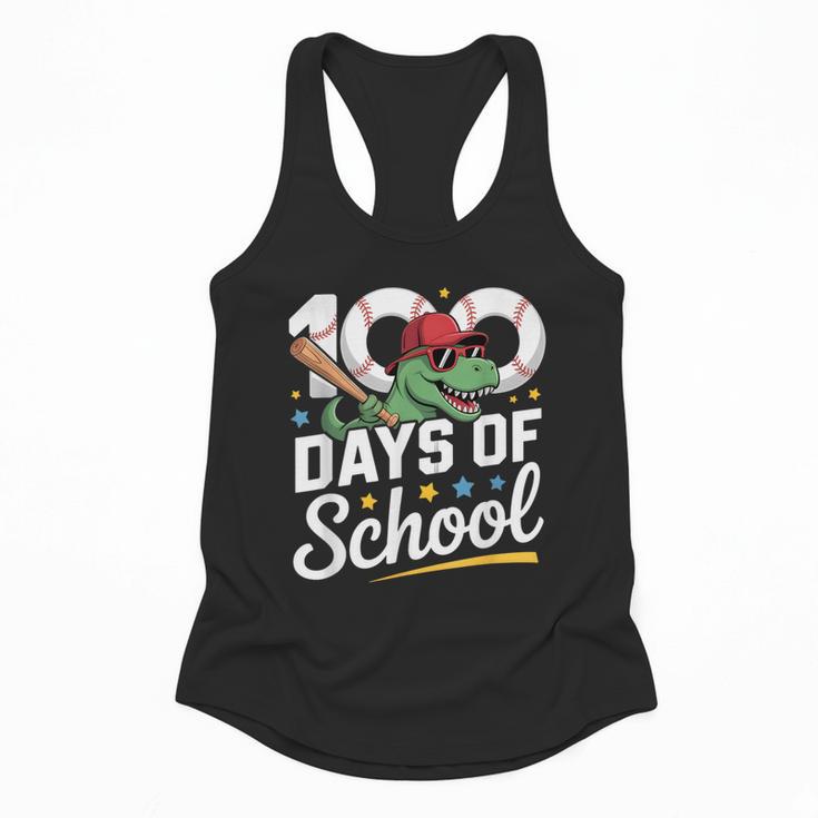 Baseball Dinosaur 100 Days Of School Kids Theme Flowy Tank