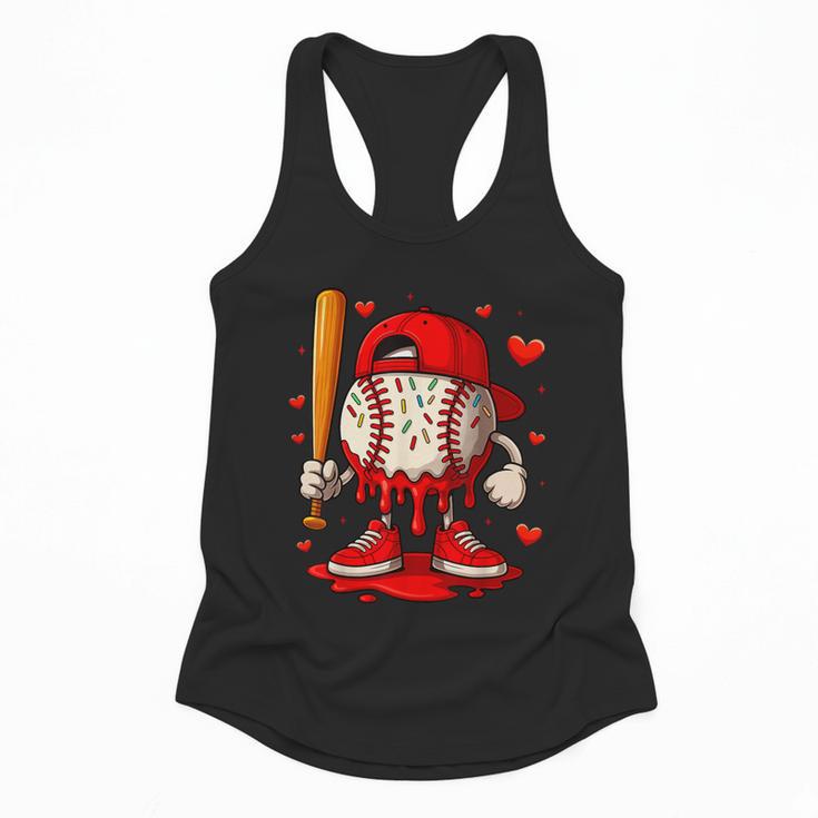 Baseball Drip Ice Cream Apparel Boys Kids Valentines Day Flowy Tank