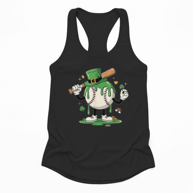 Baseball Drip Ice Cream Boys Kids Shamrock St Patricks Day Flowy Tank