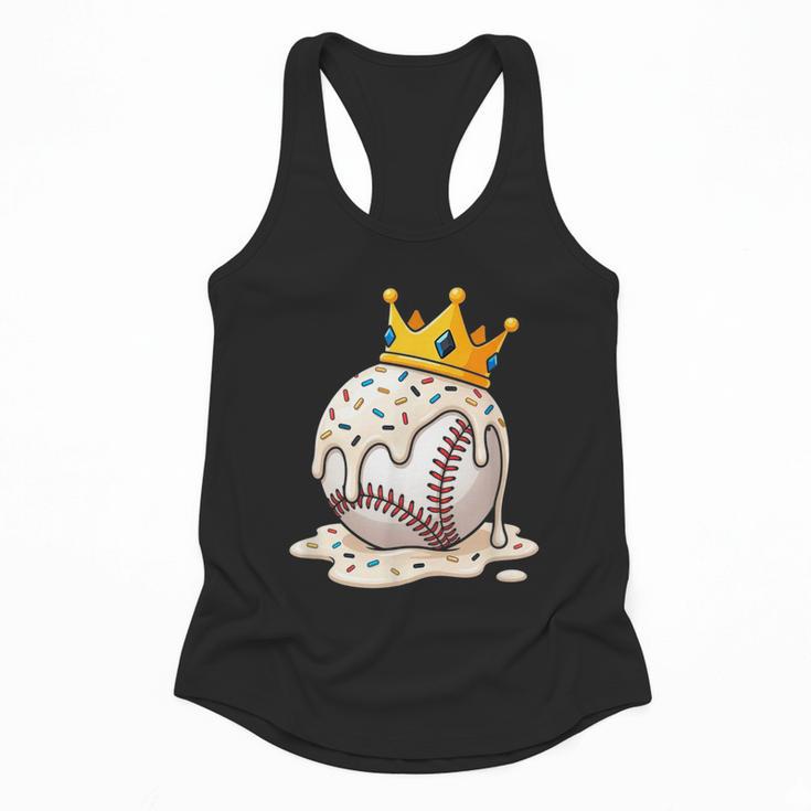 Baseball Drip Ice Cream Crown Melt Graphic Flowy Tank
